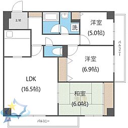 デラシオン協和3 3LDKの間取図画像