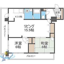 三和・マンション 2LDKの間取図画像