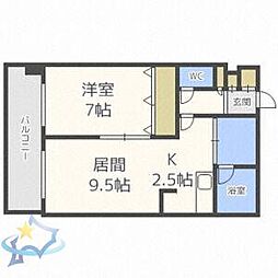 三和・マンション 1LDKの間取図画像