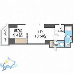 札幌中央レジデンス 1LDKの間取図画像