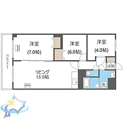 共済ハウス 3LDKの間取図画像