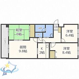 アルファスクエア円山 3LDKの間取図画像