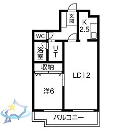 ダイアナ南山鼻ヒルズ2A 1LDKの間取図画像