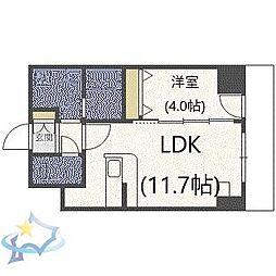 シティーコート北1条 1LDKの間取図画像
