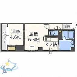 サンリッチ南5条 1LDKの間取図画像
