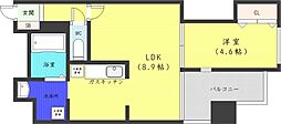 クレエル大通 1LDKの間取図画像