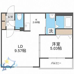ライラック壱番館 1LDKの間取図画像