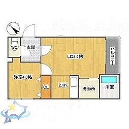 C'sスクエアコトニ 1LDKの間取図画像