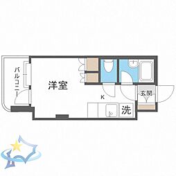アン・セリジェ弐番館 ワンルームの間取図画像