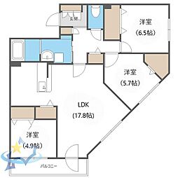 札幌市営東西線 発寒南駅 徒歩9分 4階/-