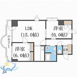 アークヒルズ中島公園 2LDKの間取図画像