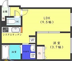 VillageSoen 1LDKの間取図画像