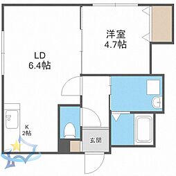 プライムステージ4-16 1LDKの間取図画像