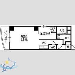 プルミエール札幌 1LDKの間取図画像