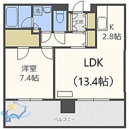 ビッグパレス南5条 1LDKの間取図画像
