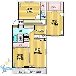 稲嶺館壱番 3LDKの間取図画像