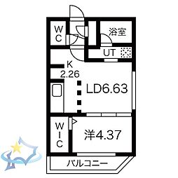 CFFECT南4条 1LDKの間取図画像