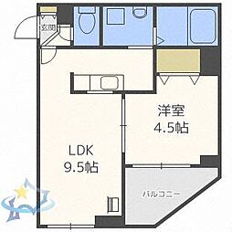 レジディア北二条イースト3 1LDKの間取図画像