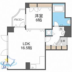 ビッグパレス西線ウエストタワー 1LDKの間取図画像
