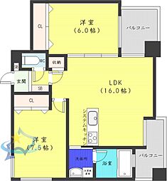 ノヴァ知事公館前 2LDKの間取図画像