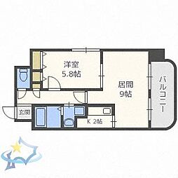 ティアラFCサイド 1LDKの間取図画像