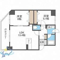 エルミタージュコトニ 2LDKの間取図画像