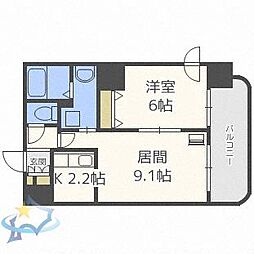 ティアラ資生館 1LDKの間取図画像