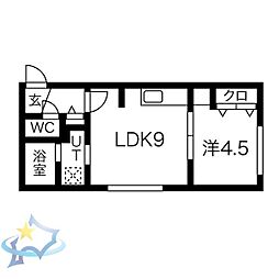 ASTERHOROHIRA 1LDKの間取図画像
