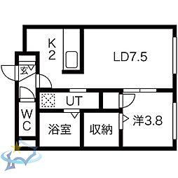 フェアリールル 1LDKの間取図画像