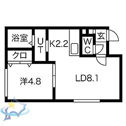 ESTORS-4 1LDKの間取図画像