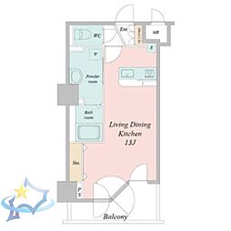 札幌市営東豊線 豊水すすきの駅 徒歩2分の賃貸マンション 11階ワンルームの間取り