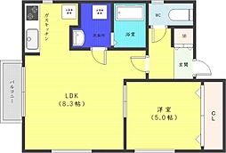札幌市営東西線 バスセンター前駅 徒歩11分の賃貸マンション 3階1LDKの間取り