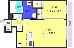 札幌市営東西線 西11丁目駅 徒歩5分の賃貸マンション 7階1LDKの間取り