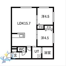 間取図画像 2LDK