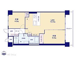 トーア千住マンション 2LDKの間取図画像