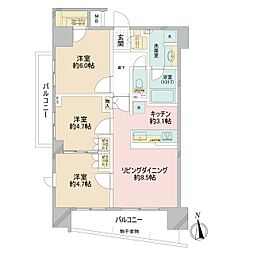 ノーブル西日暮里 3LDKの間取図画像