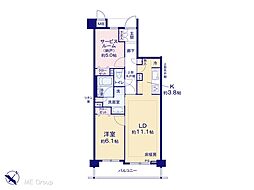 ランドステージ東川口アベニューサイド 1SLDKの間取図画像