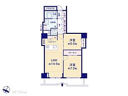 アトラスタワー小石川 2LDKの間取り