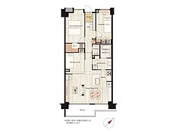 クレストフォルム蓮根城北公園 3LDKの間取図画像