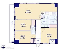 クレストコート中落合 3LDKの間取図画像