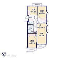 コープ野村花小金井 3LDKの間取図画像