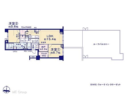 2LDK 間取り