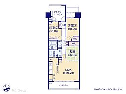 グランジオ武蔵野 3LDKの間取図画像