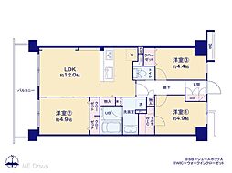 アドリーム石神井公園 3LDKの間取図画像