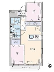 サンパレス三鷹 2LDKの間取図画像