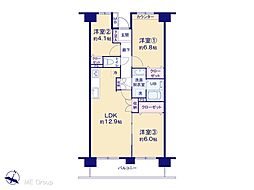 浦和常盤パークホームズ 3LDKの間取図画像