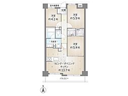 東急ドエル・アルス浦和根岸 3LDKの間取図画像