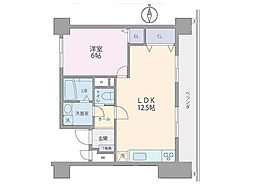 セントラルコーポ川口 1LDKの間取図画像
