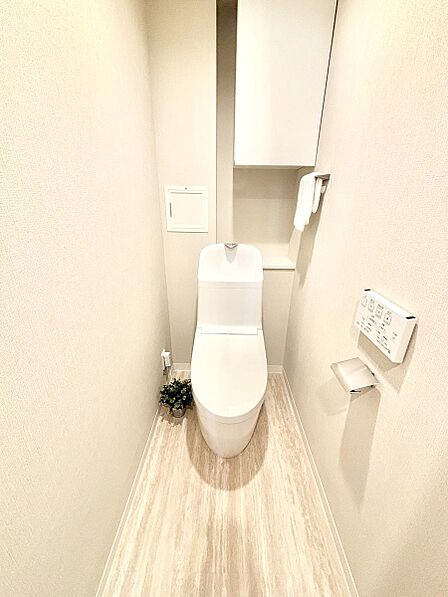 明るく清潔感のあるトイレです。