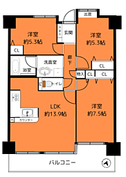 ロイヤルアーク明石江井ケ島 3LDKの間取図画像